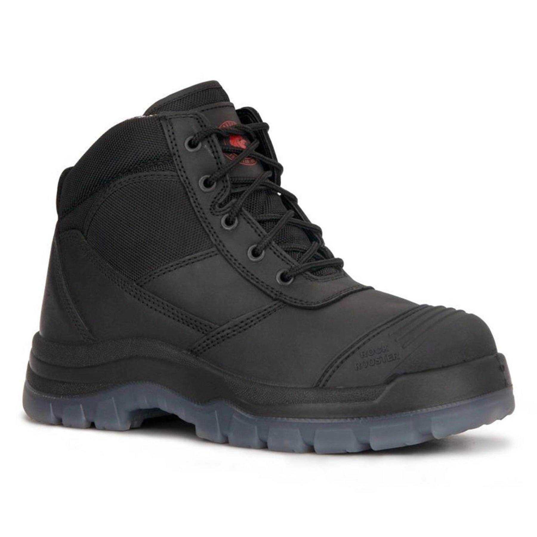 ROCKROOSTER Crisson: Schwarze 6-Zoll-Stahlkappen-Arbeitsstiefel mit Reißverschluss – Unverzichtbar für harte Arbeit.