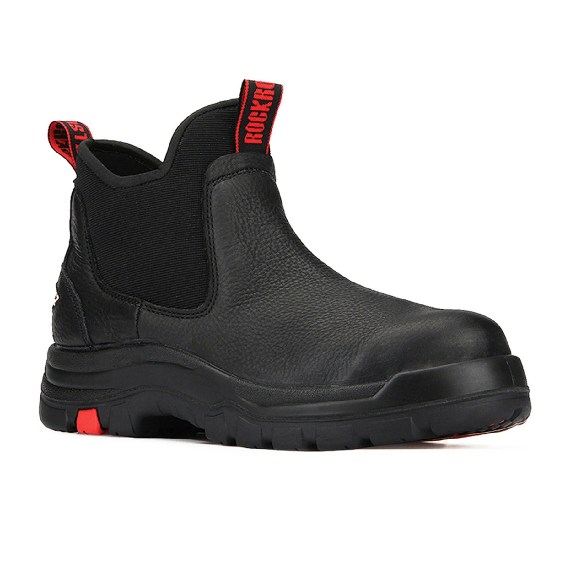 Robust Rockrooster Arbeitsschuhe: Schwarze Lederstiefel, 6 Zoll, wasserdicht – AK323